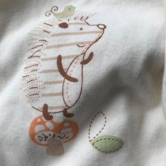 FREE with PURCHASE INTONS newborn boy girl baby 2 piece pajama cream green 3-6mo - Picture 4 of 12